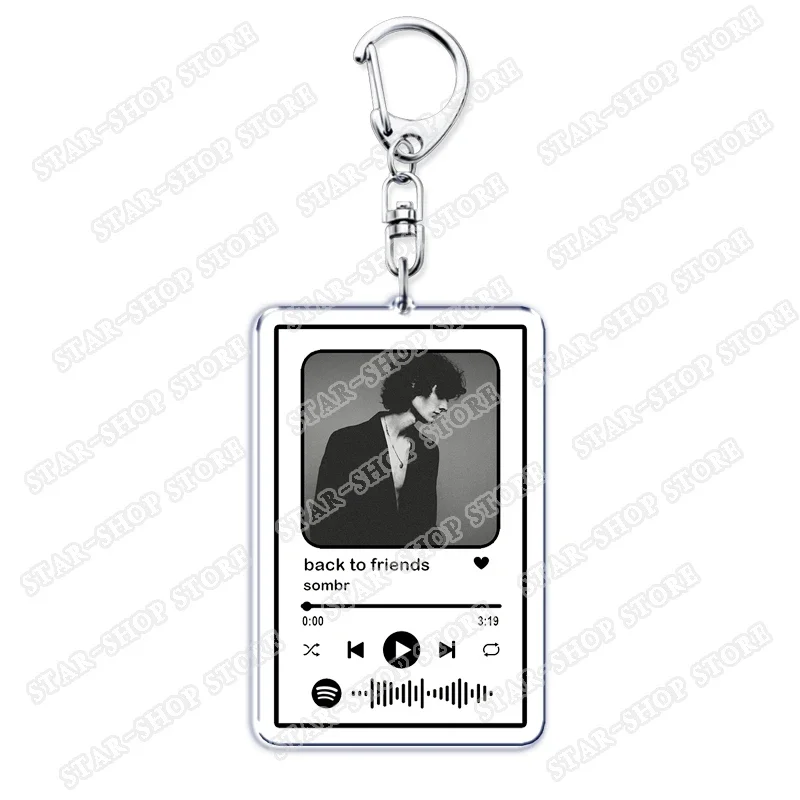 Hot Singer Sombr Songs Keychains for Women Accessories Bag Back To Friends Caroline Music Code Keying Jewelry Fans Friends Gifts