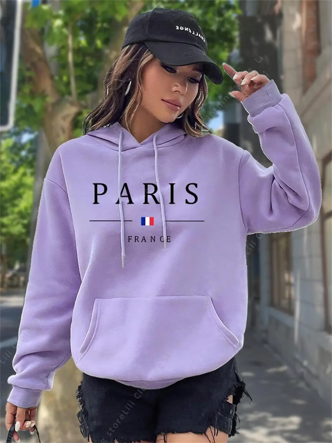 PARIS Graphic Letter Hoodies W - đánh giá và giá Winter Clothing Drawing