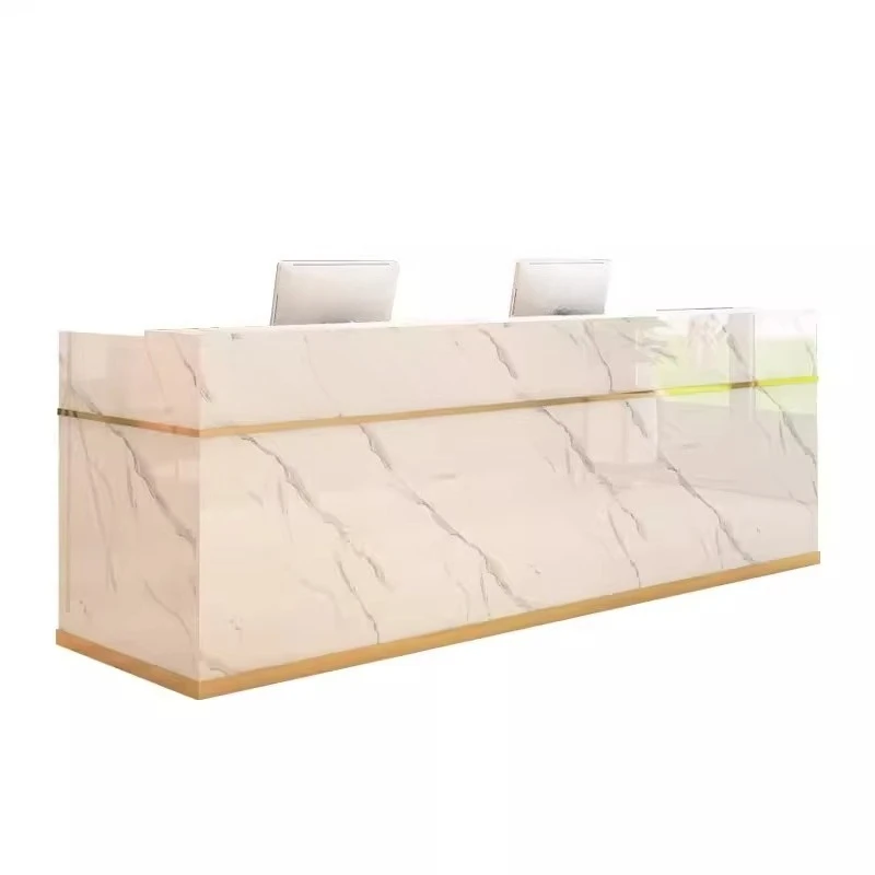 

&c New Cashier Simple Modern Front Desk Led Light Beauty Salon Nail Salon Yoga Studio Light Luxury High-end Reception Desk