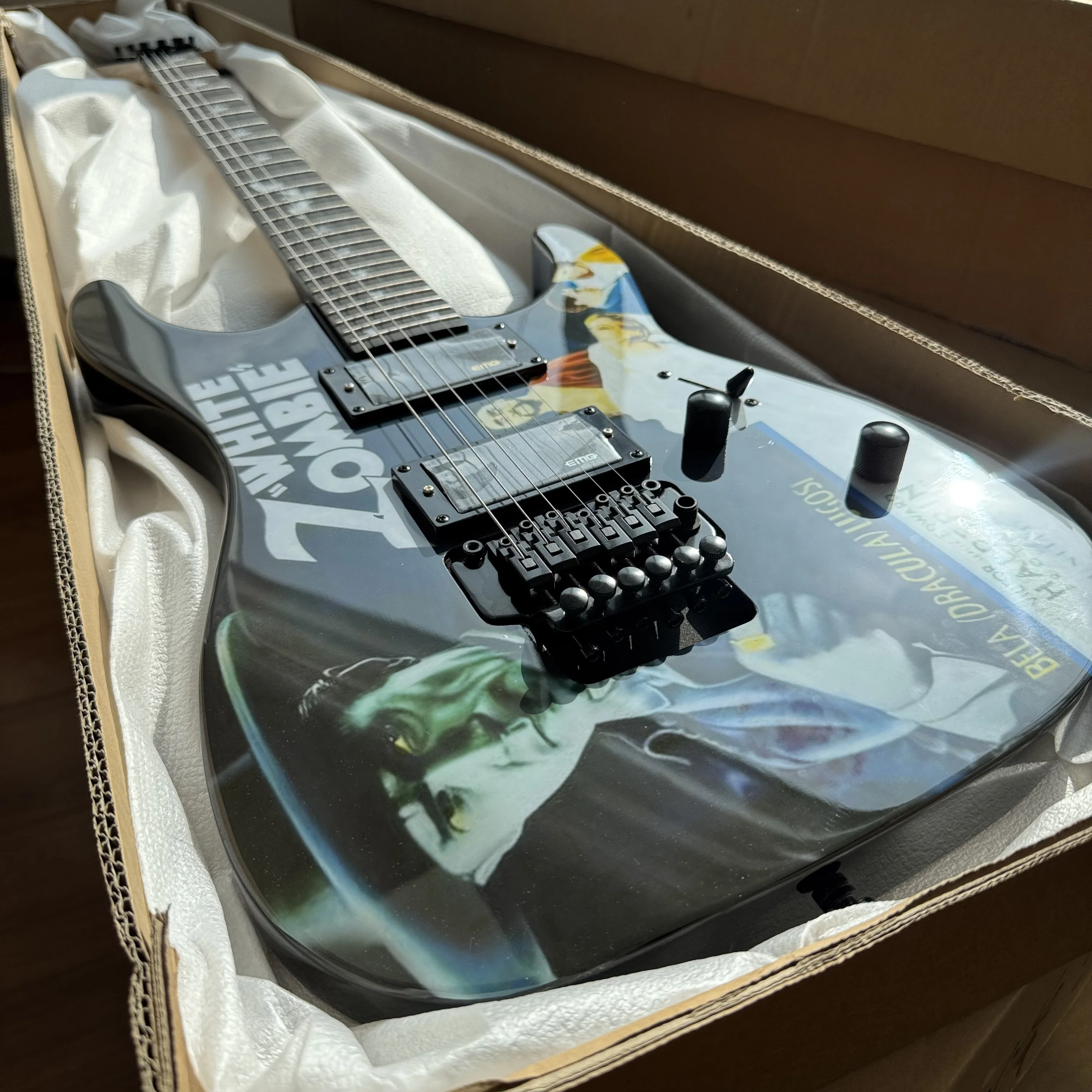Costom KH-WZ Kirk Hammett Signature Electric Guitar Solid Body Rosewood Fingerboard Double Tremolo Metal Guitar