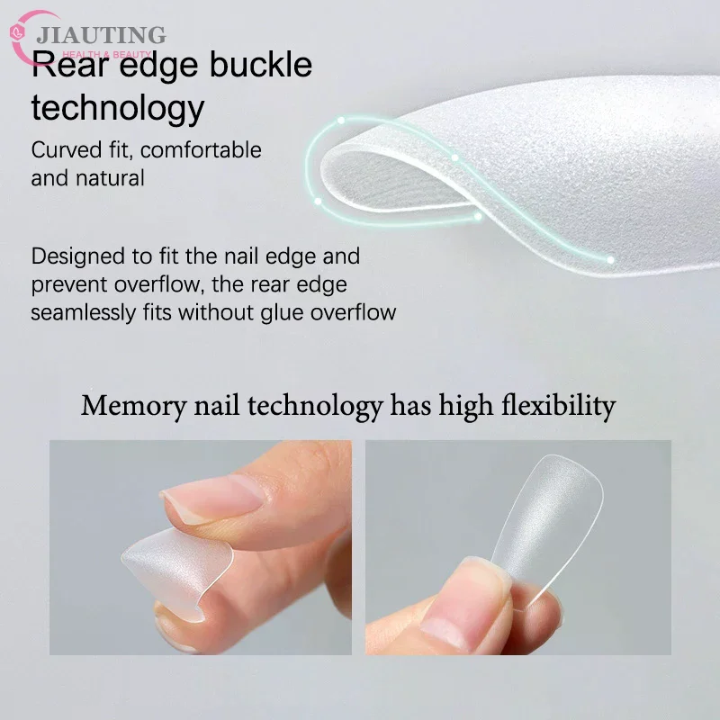 100Pcs/box XS/S/M Fake Nails No Polishing No Trace Press On Nails Clear Artificial Thin Nail Tips For Nail Extension Home DIY