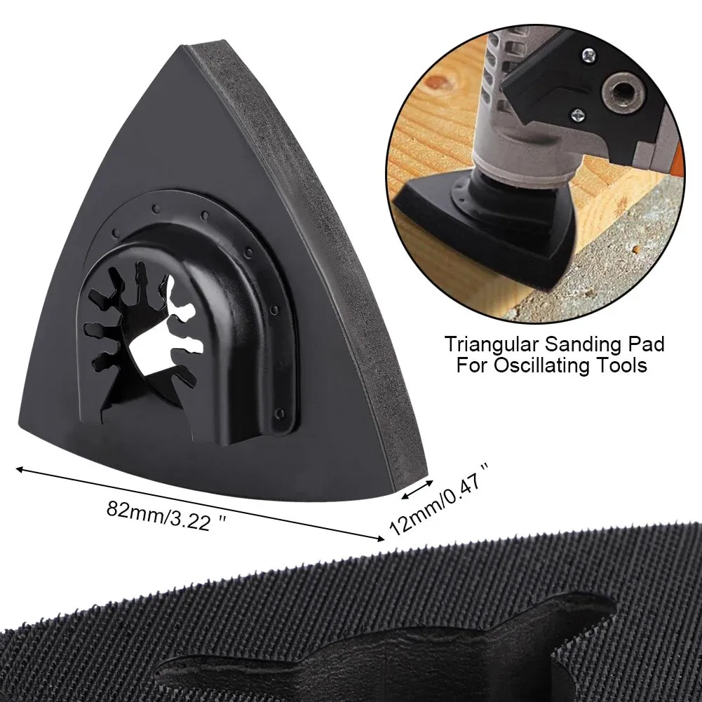 80mm Triangular Sanding Pad High Carbon Steel Quick Release Oscillating Tool For Bosch For Craftsman Oscillating Multitool Black