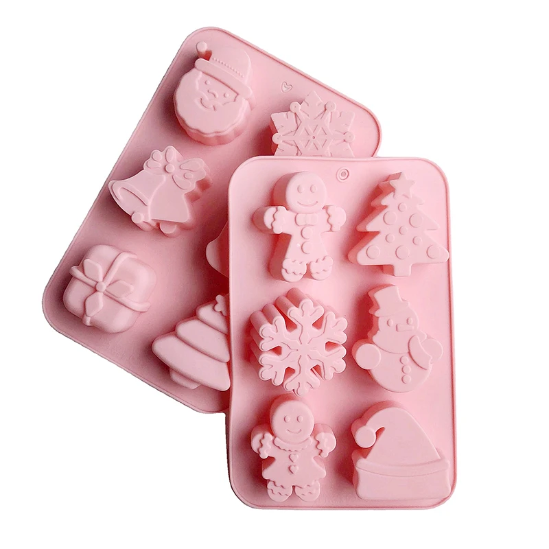 Weihnachts baum Elch Silikon Mousse Kuchen Backform Santa Schneeflocke Schokolade Keks Eis Silikon form Seife machen Weihnachts geschenk