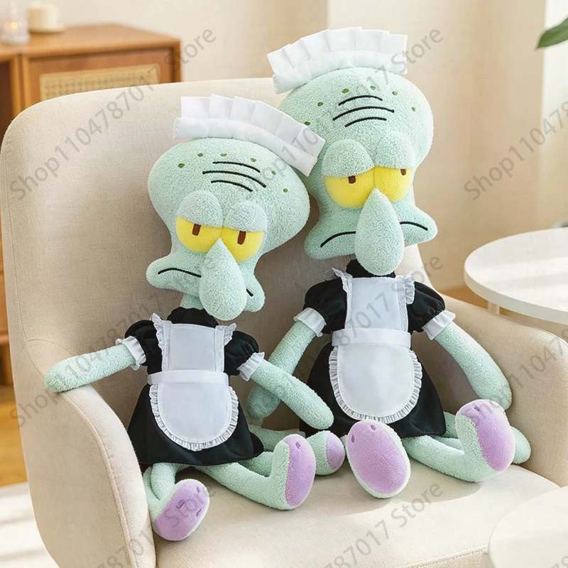 New Bikini Bottom Maid Squidward Plush Doll Octopus Stuffed Toy Keychain Pendant Figure Cross Border Wholesale Gift for Kids