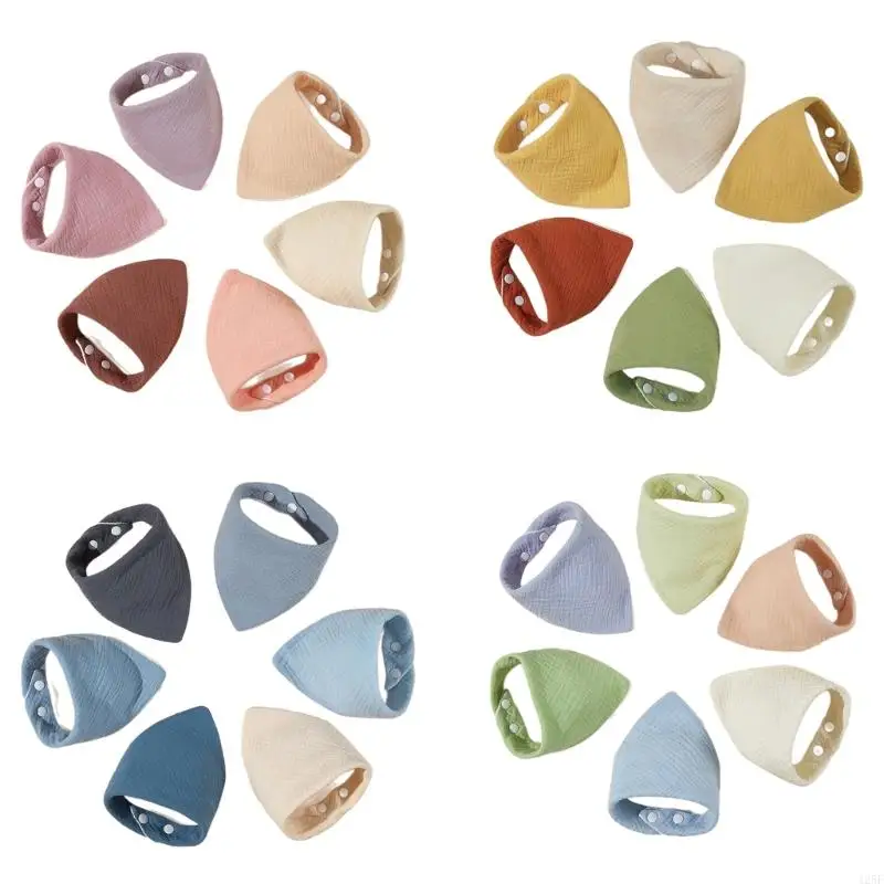 

6pcs Neutral Gender Towels Convenient Burp Cloths Cotton Baby Bibs for Boy Girls 425F