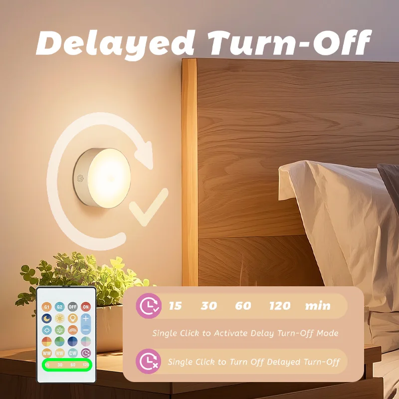 6/3pcs Remote Control LED Night Light Portable USB Charging Night Light Smart Induction Magnetic Wall Lamp Stair Indoor Lighting
