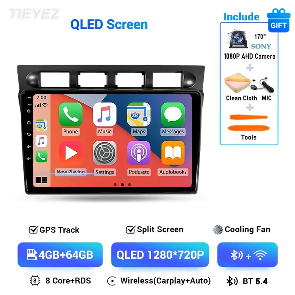 Android 15 Carplay Auto Multimedia Voor Kia Morning Picanto 2004-2007 2 K Radio Stereo WIFI GPS Navigatie WIFI 4G BT DSP DVD
