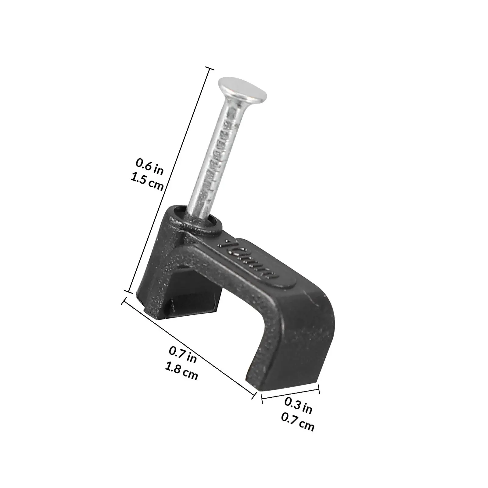 100Pcs Half Clamps Black J Shaped Hooks with Nails Wire Fixing Tools Cable Support Clamp Tubing Clamps Cost Effective Solution