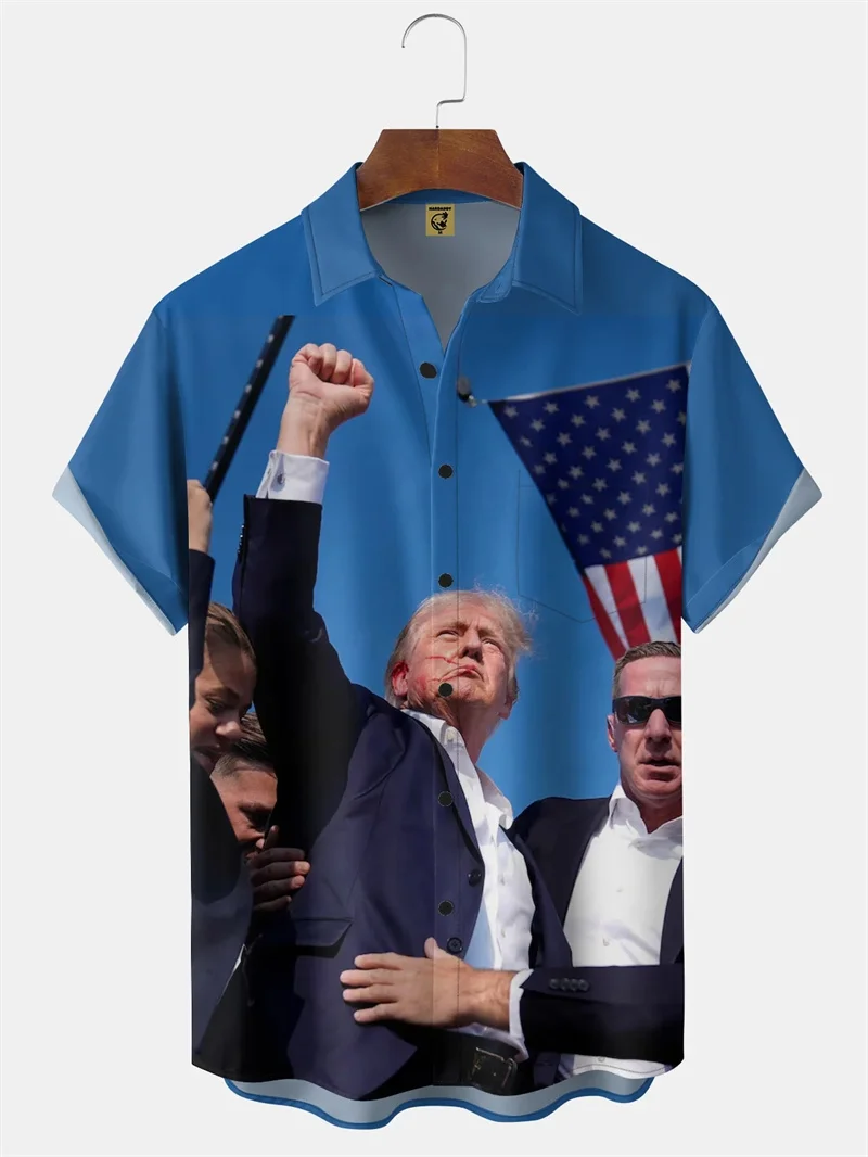 USA Donald Trump 3D stampato bandiera americana camicia uomo abbigliamento America elezioni presidenziali grafica manica corta camicie Unisex