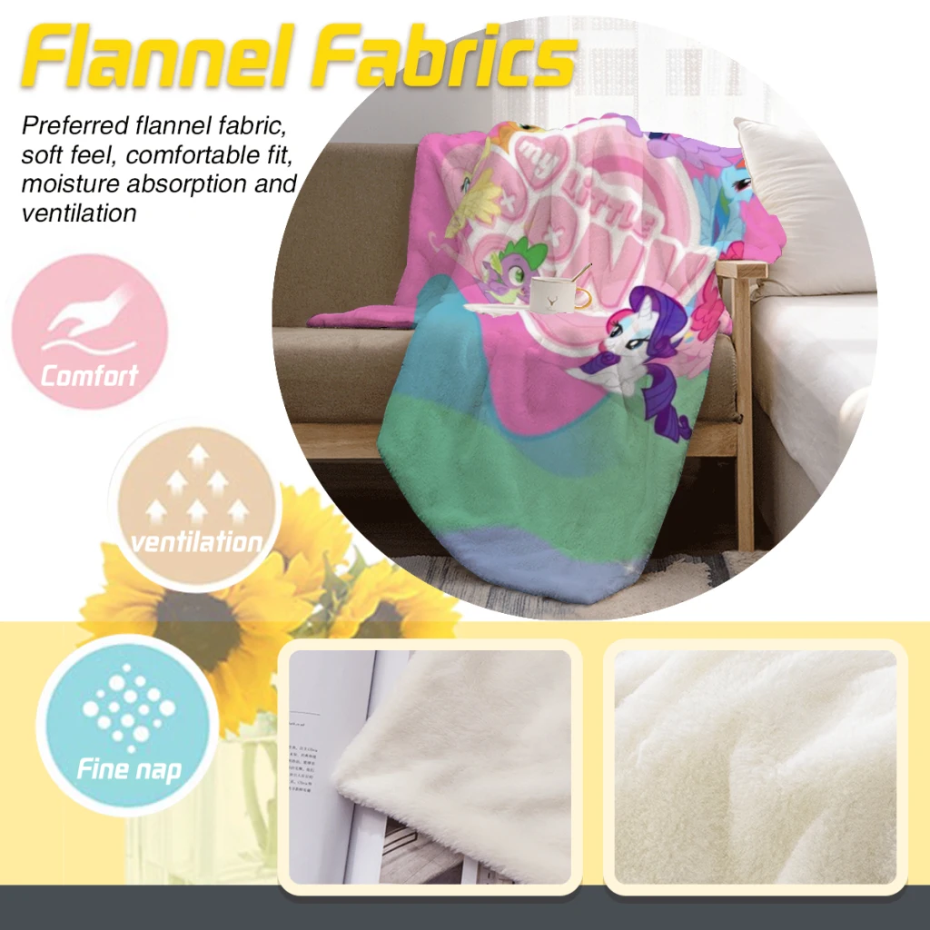 My Little Pony Blanket Sofa Bedroom Bed Home Office Nap Blanket Car Travel Picnic Blankets Gift