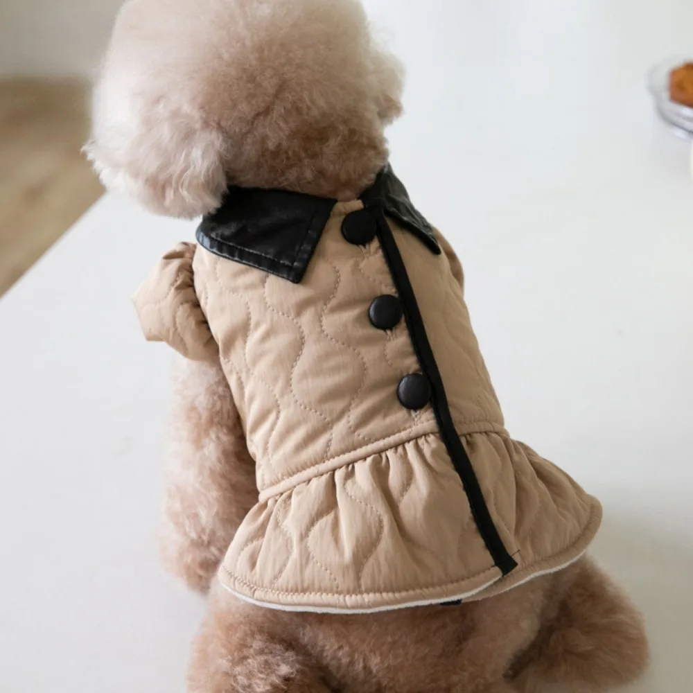 Autumn Winter Pet Cotton Windbreaker Dog Thickened Dress Cute Pet Clothing Cat Clothing Teddy Clothing Designer Dog Clothes