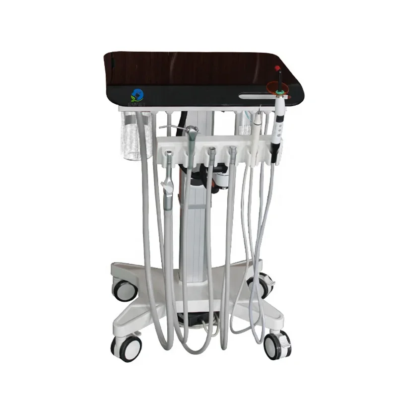 EUR PET High Quality De ntal Delivery Cart Unit Air Compressor With Led Curing Light Scaler