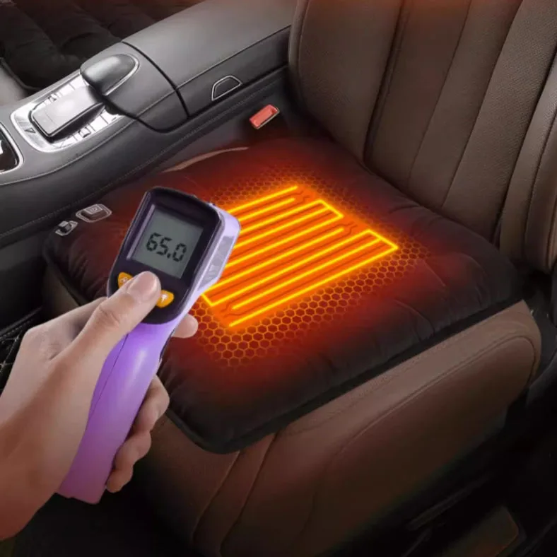 Graphene Car Heating Cushion Winter Plush Seat Cushion 12V Car Universal Warm USB Heating Car Single Piece Cushion