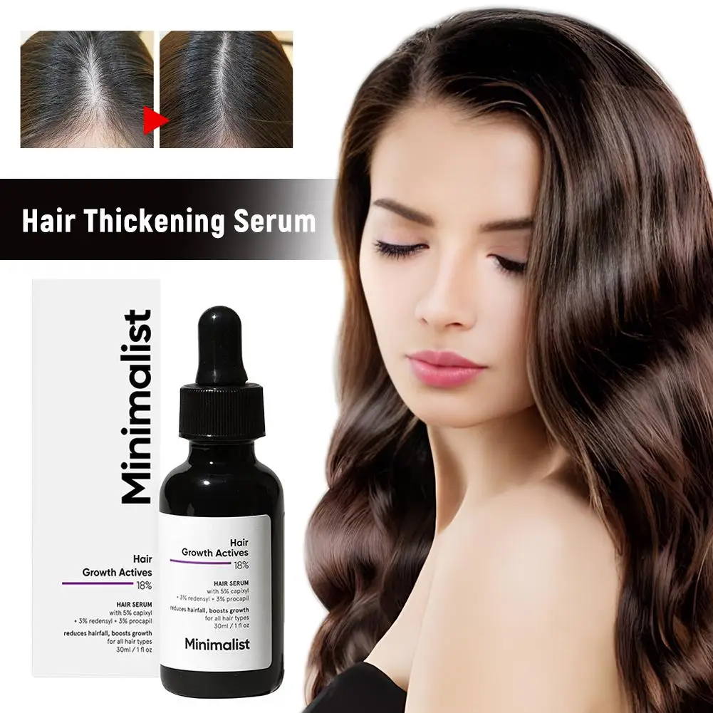 

Hair Thickening Serum Refreshing Non-sticky Texture Clogging Pores Thick Hair Scalp Repair Anti-Hair Loss Essence 30ml
