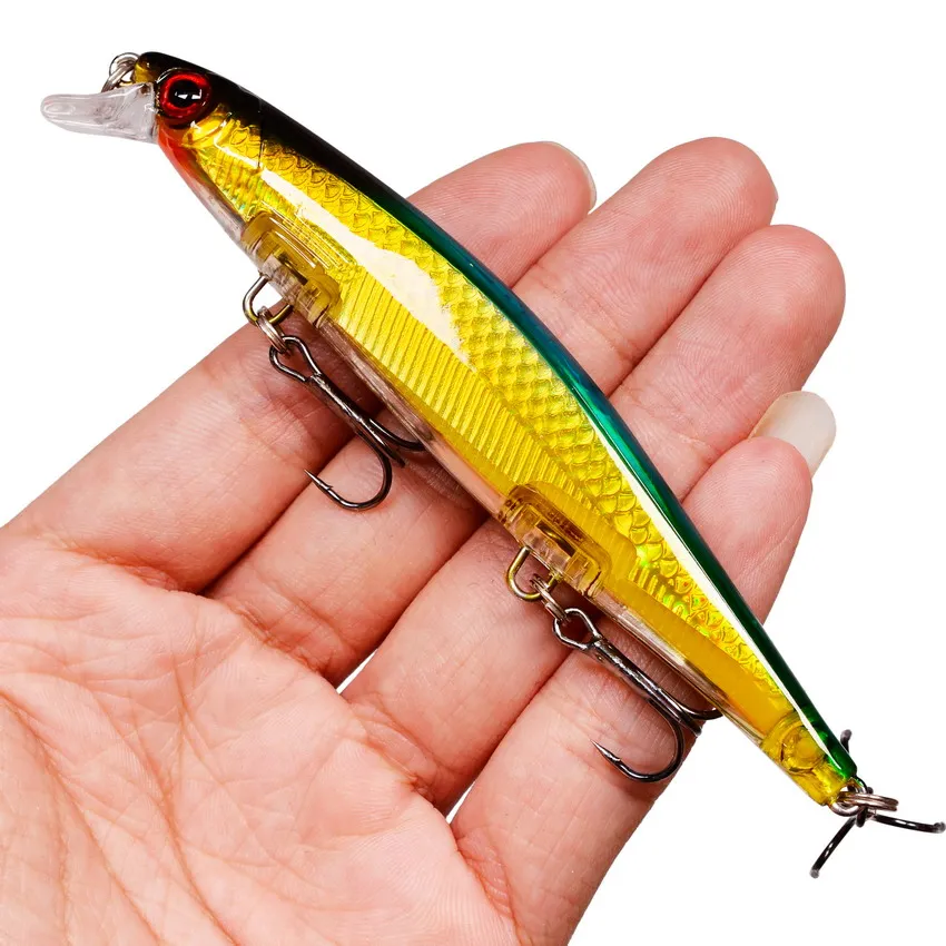 Fishing Lures 11cm 12.5g Sinking Minnow Wobblers Plastic Artificial Baits With 3 Hook for Bass Pike Carp Swimbait Fishing Tackle