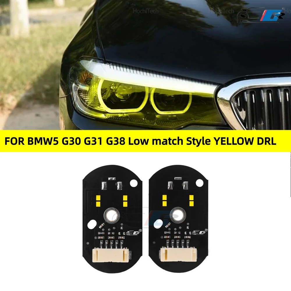 

63117214934 7214934 Желтый цвет света DRL Дневные ходовые огни Светодиодные фары Передние фары Светодиодные ангельские глазки для 5 серии G30 G38
