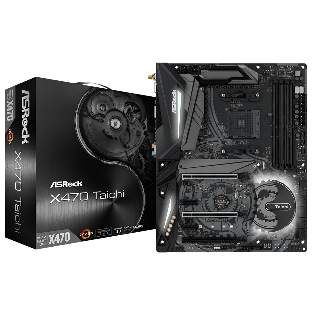 ASRock-placa base X470 Taichi compatible con AMD X470 Ryzen 9 5900X R7 5700X3D R5 5600 CPU 4xDDR4 3466 + MHz NVME M.2 AM4