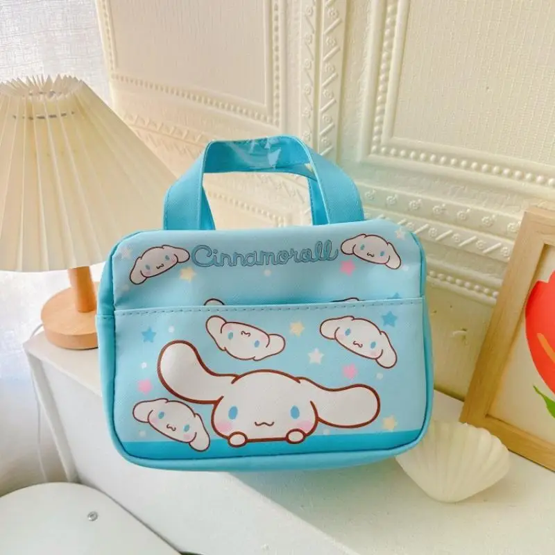 Kawaii Sanrio Hello Kitty Lunch Box Bag Kuromi My Melody Cinnamoroll Student Cute Portable Large Capacity Insulated Bento Bag