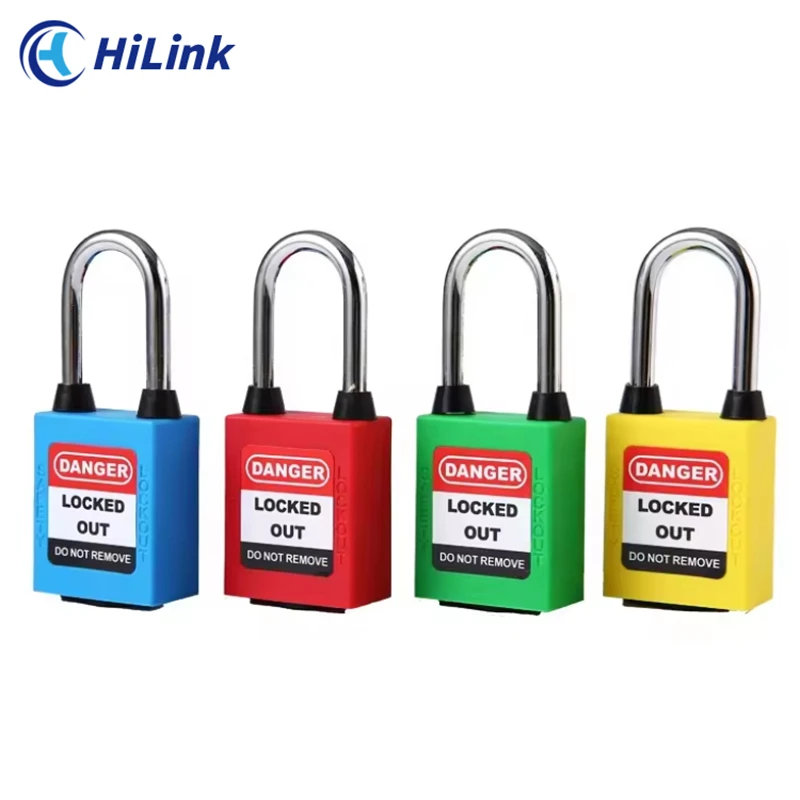 HiLink Manufacturer Industrial LOTO Pad Locks,Hardened Steel Shackle Dustproof Safety Lockout Padlock