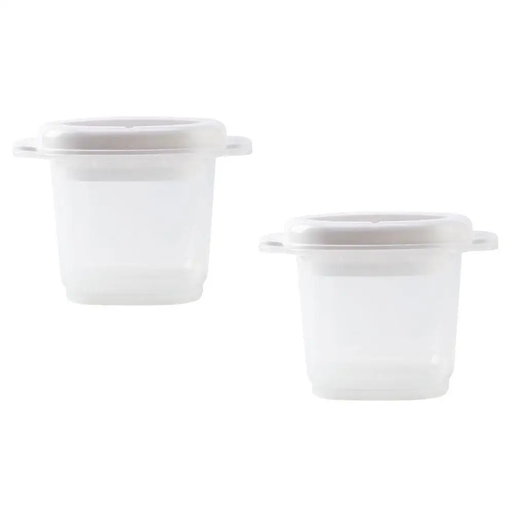 2 Pcs Microwave Steamer Lunch Box Rice Bowls Steamed Boxes for Home Bento Cases White Oven Holders Office