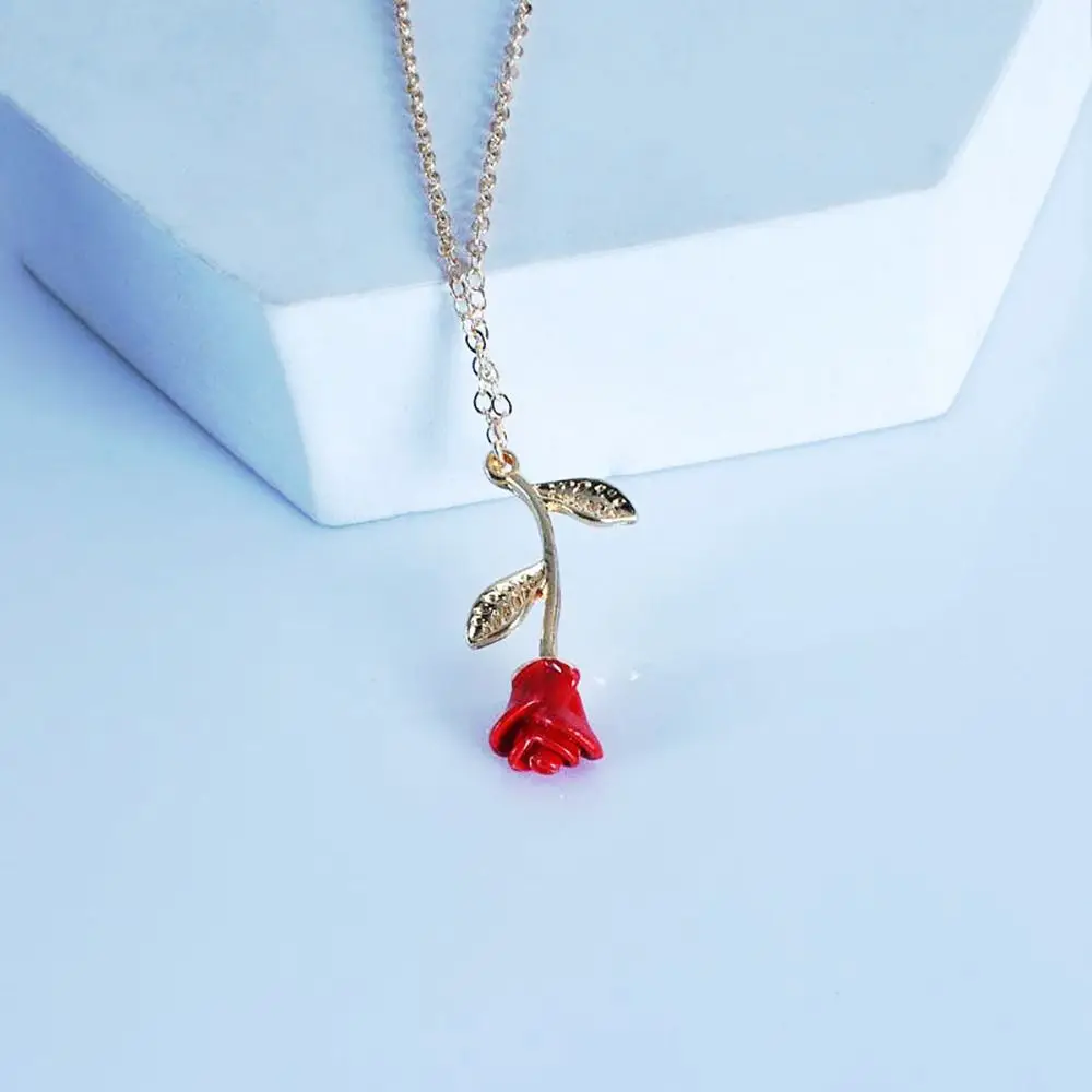 

Модная красная роза, красная роза, кулон, капля масла, сплав, темперамент, креативная капля масла, женская красота