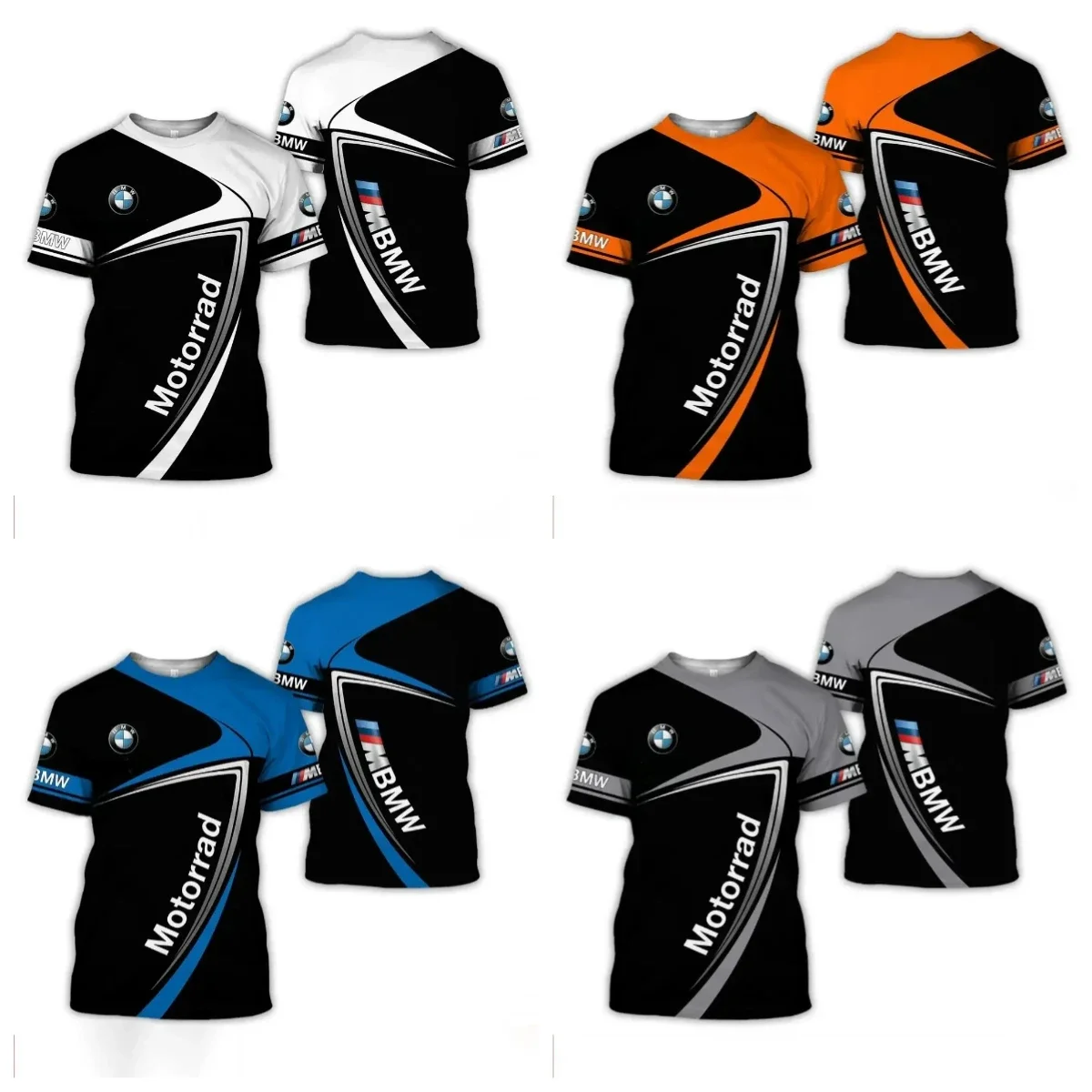 

Новый летний мужской гоночный костюм BMW 202525, быстросохнущая футболка для мотоцикла с коротким рукавом, дышащая, свободная, модная, повседневная, трендовая Y2K