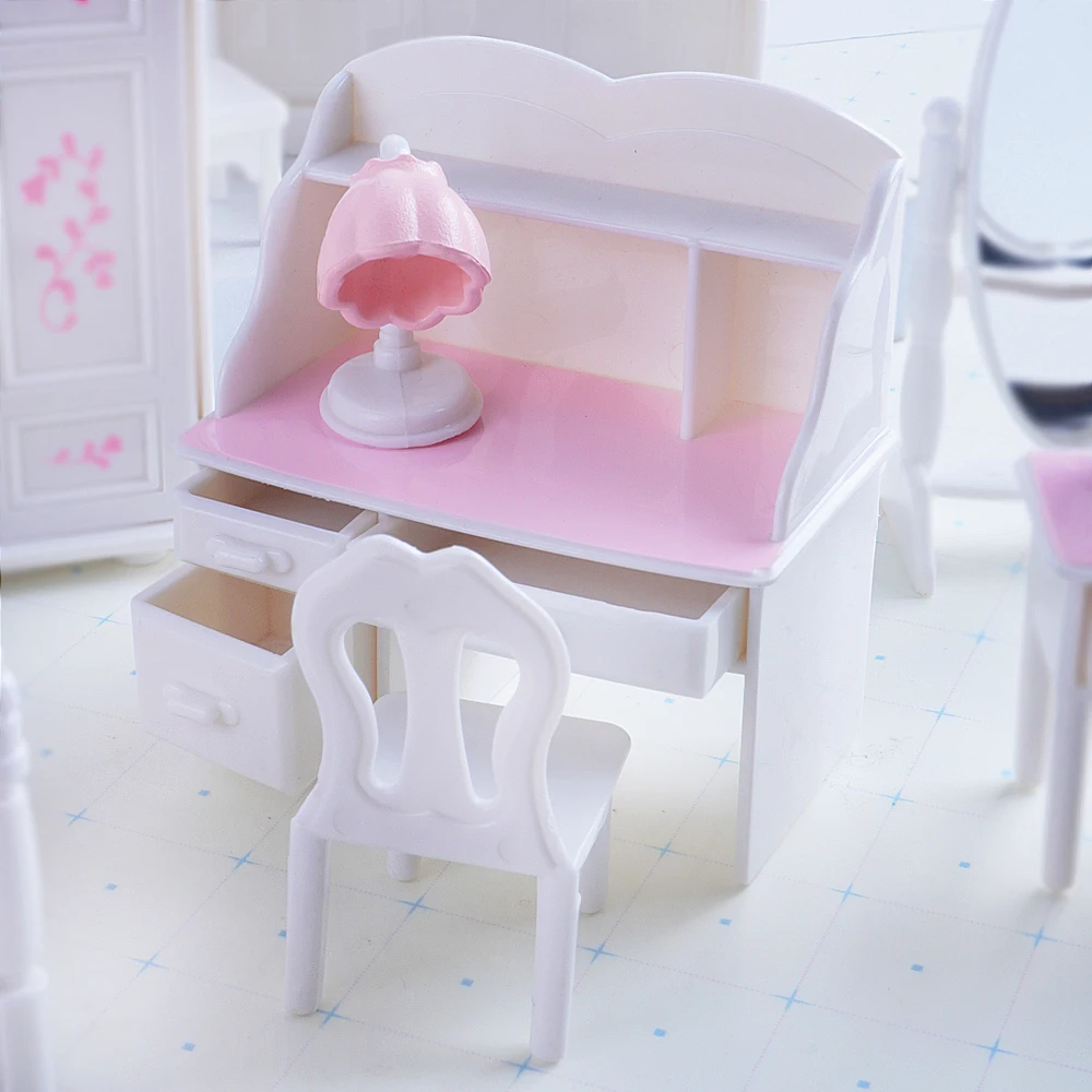 SENGTONGLE-T01 Schlafzimmer-Set, Puppenhaus, Miniaturmöbel, Rollenspiel, Puppenhaus-Zubehör für Jungen und Mädchen, Geschenke