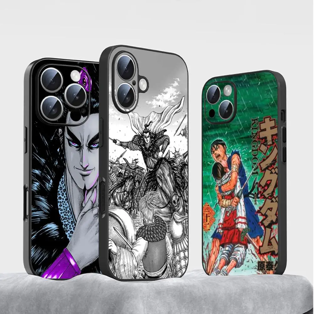 Funda para Teléfono Kingdom Manga Kanki Yasuhisa Hara para iPhone 17, 16, 15, 14, 13, 12 Plus, Mini, Pro, Max, Negra, Suave, Antigolpes