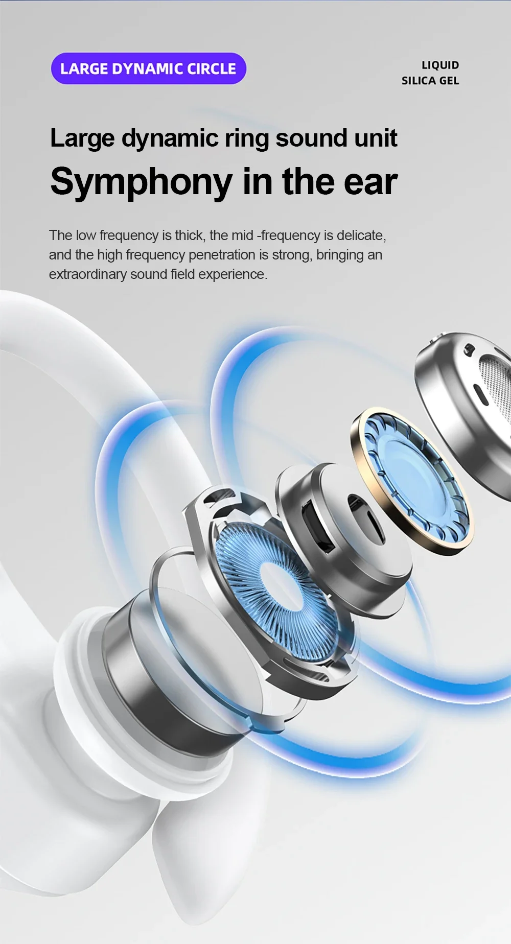 Lenovo LP75 Bluetooth-Headset, Sicherer Ohrbügel, Kabellose Ohrhörer, LED-Batterieanzeige, Ergonomisches Design, Kopfhörer für Outdoor-Aktivitäten – Detail 10