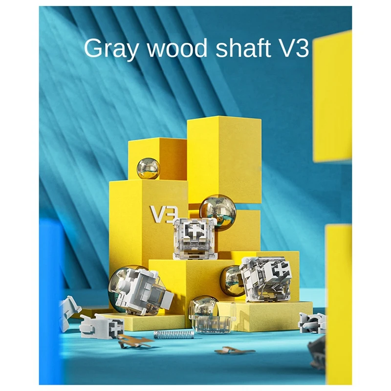 Gray Wood Shaft V3 Hot-Swappable Linear Shaft Body 3-Pin Mechanical Keyboard Shaft Body DIY Parts Accessories