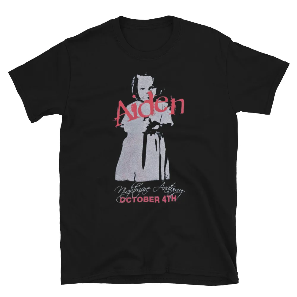 AIDEN Nightmare Anatomy Promo Girl with Knife Punk Band T-Shirt