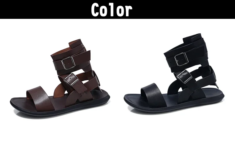 Modische Römische Sandalen für Herren, Sommertrend, Doppelriemen, Rutschfest, Weiche Sohle, Atmungsaktiv, Lässige Slip-On Pantoffeln-2530 – Detail 2