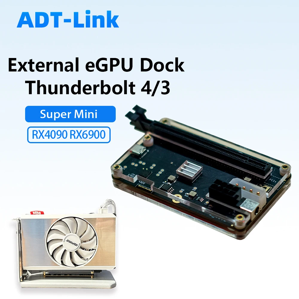Thunderbolt 4 3 EGPU Dock External GPU Docking Station to PCIe Graphics Card Support RX4090 RX6900 for Laptop Notebook Mini PC