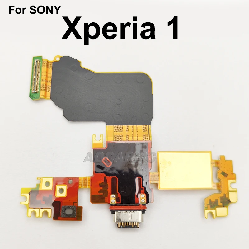 Aocarmo Type-C USB 충전기 충전 포트 충전 도크 커넥터 소니 Xperia 5 X5 J8210 J9210 교체용 플렉스 케이블