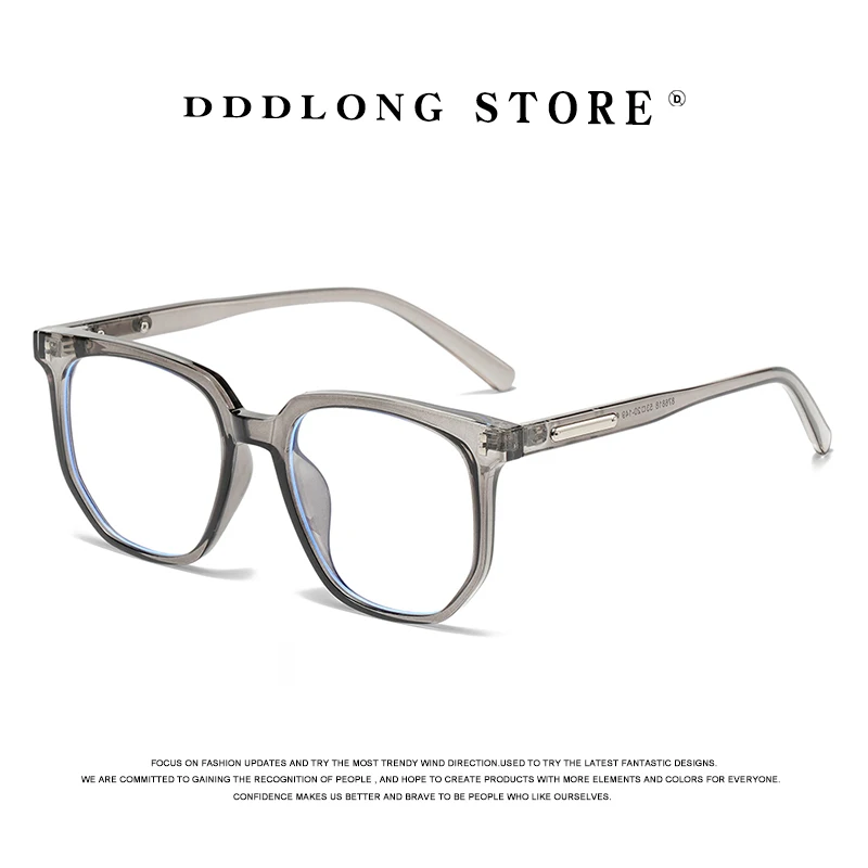 

DDDLONG Anti Blue Light Dioptra Glasses Tr90 Prescription Eyeglasses Big Frame For Women Optical Oversize Eyewear D511