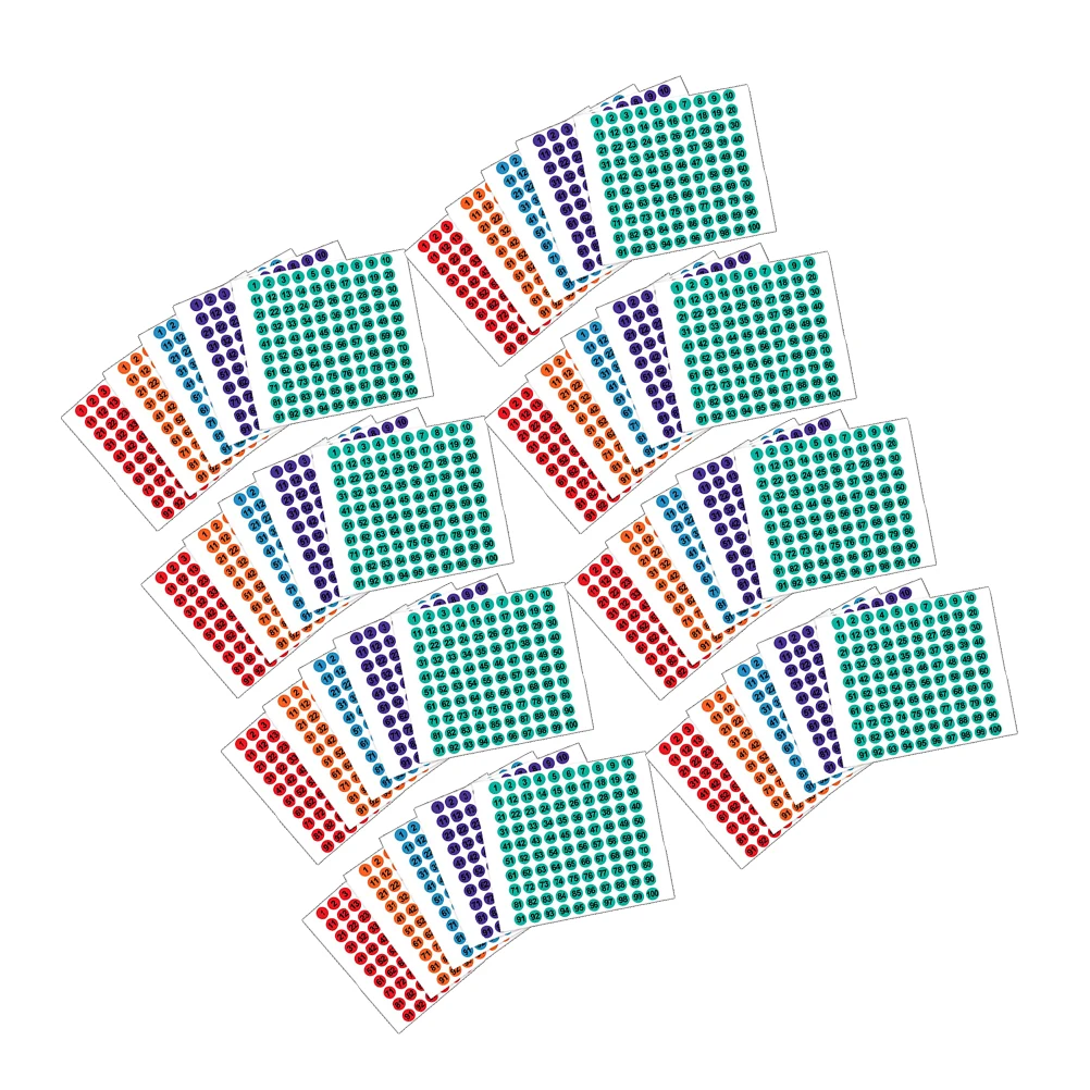 

50 Sheets Stickers Circle Number Adhesive Tags Consecutive Labels Decorative Colorful Decals Inventory