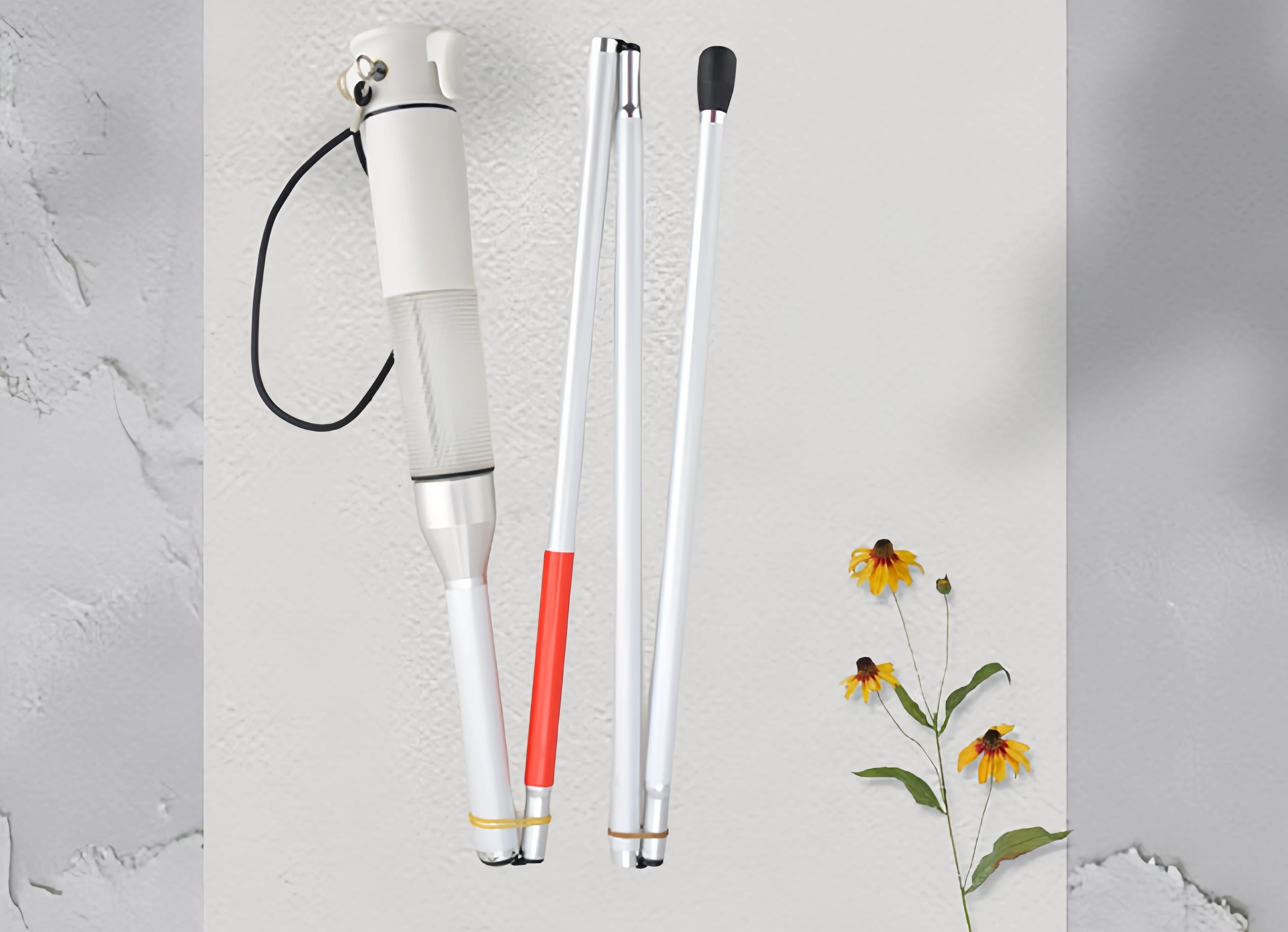 Aluminum Foldable Cane 35-135cm with Light Telescopic Trekking Pole Multifunctional Walking Stick for the Elderly Old Man Blind