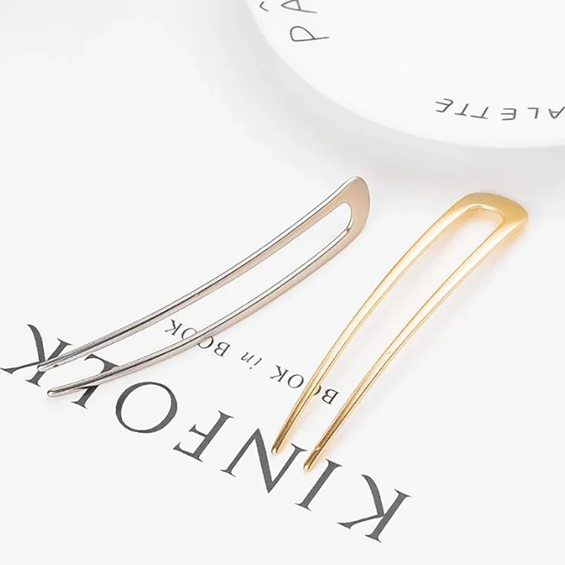 Giappone bastoncini per capelli donna fermaglio per capelli semplicità metallo colorato a forma di U forcine per capelli bastoncini per capelli accessori per capelli