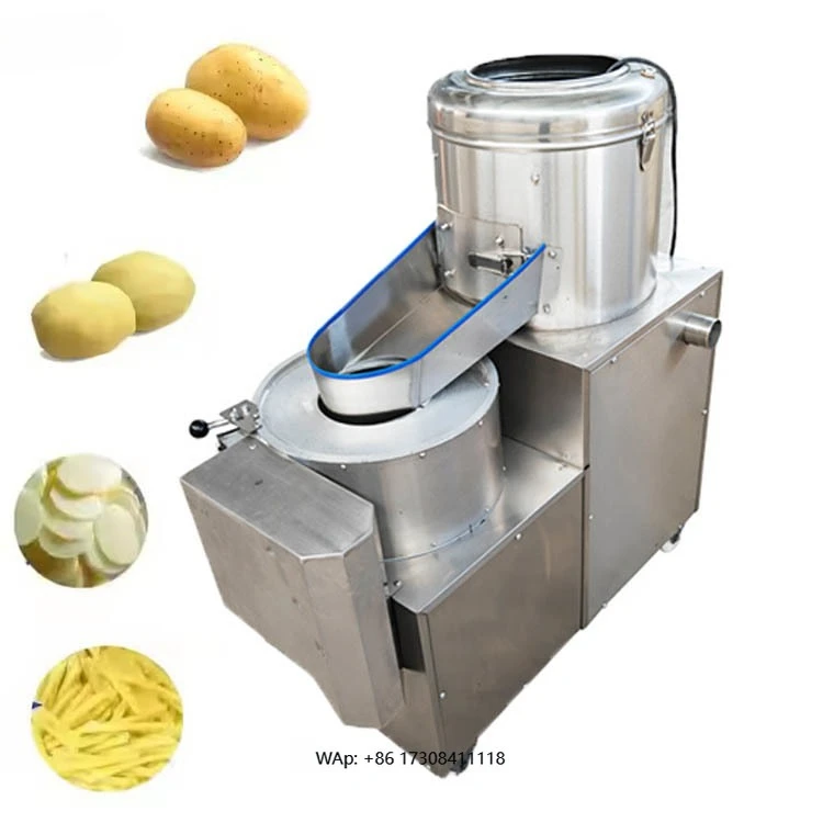 

Industrial peeling and cutting machine Potato cleaning machine Potato fries production line Potato peeling and cutting
