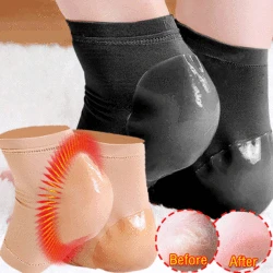 Gel Silicone Heel Protector Sleeve Heel Pads Heel Cups Plantar Fasciitis Support Feet Care Skin Repair Cushion Half-yard Socks