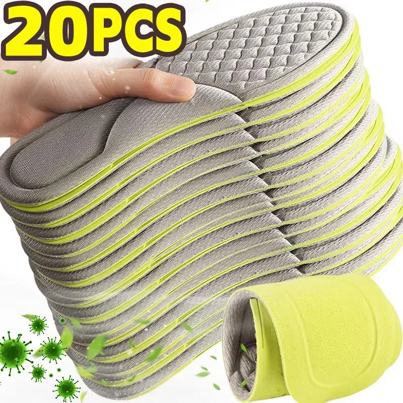 2-20pcs Deodorant Absorb-Sweat Soft Massage Sport Insoles Memory Foam Shoes Pads Men Women Feet Orthopedic Shoe Sole Running