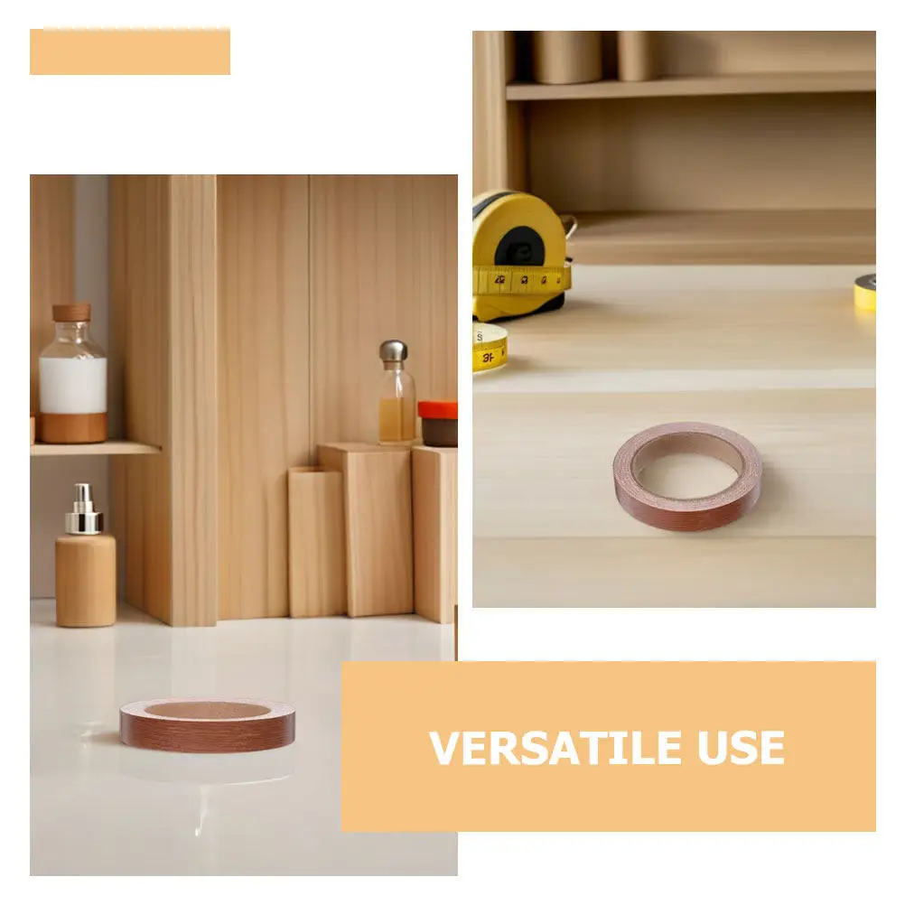3 Rolls Wood Grain Self-Adhesive Edge Banding Tape Realistic Texture Waterproof Wear Resistant for Furniture Cabinets DIY Repair