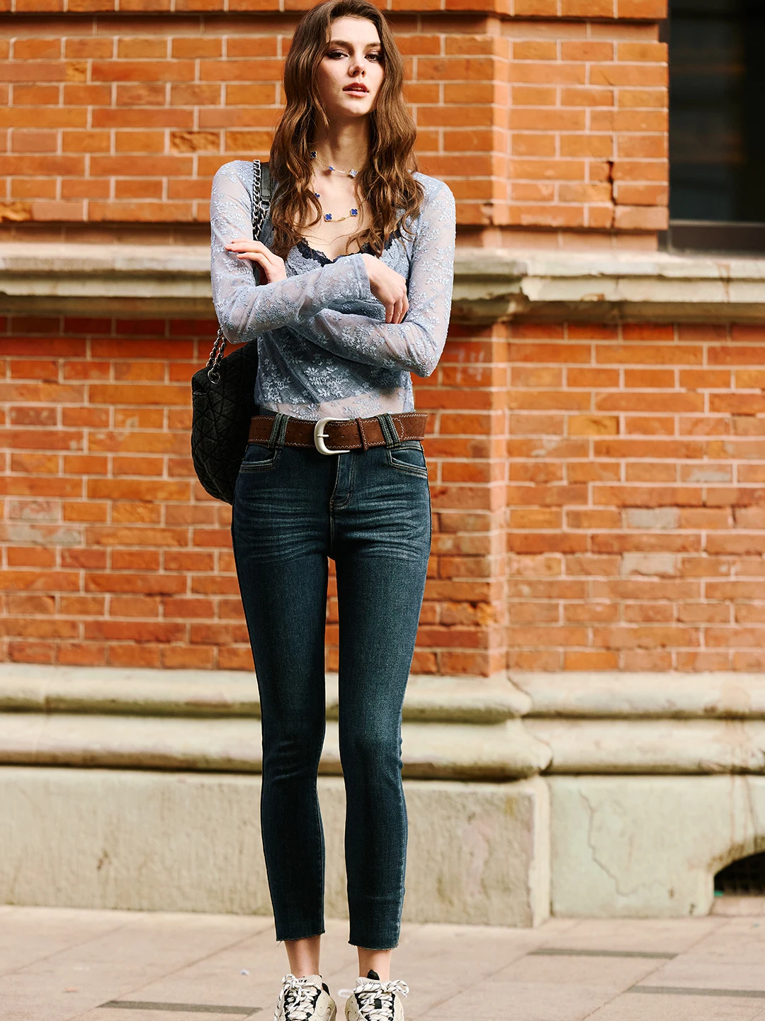 

Luna7xi Retro Waed Denim Jeans Women High Waist Slim Fit Butt Lifting Tight Leggings Comfortable Soft Cotton Casual Pants