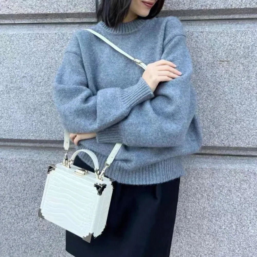 

Осенне-зимний шерстяной свитер с круглым вырезом, женский пуловер