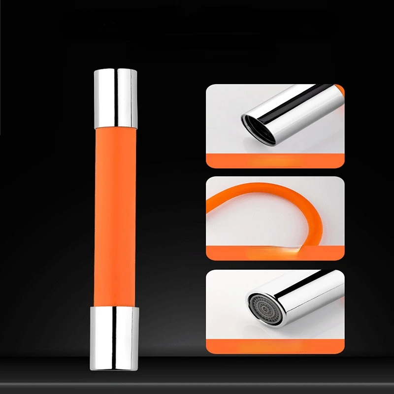 Faucet Extension Hose Lengthening Anti Splash Extender Bendable and Shaped Universal Rotary Extension Hose