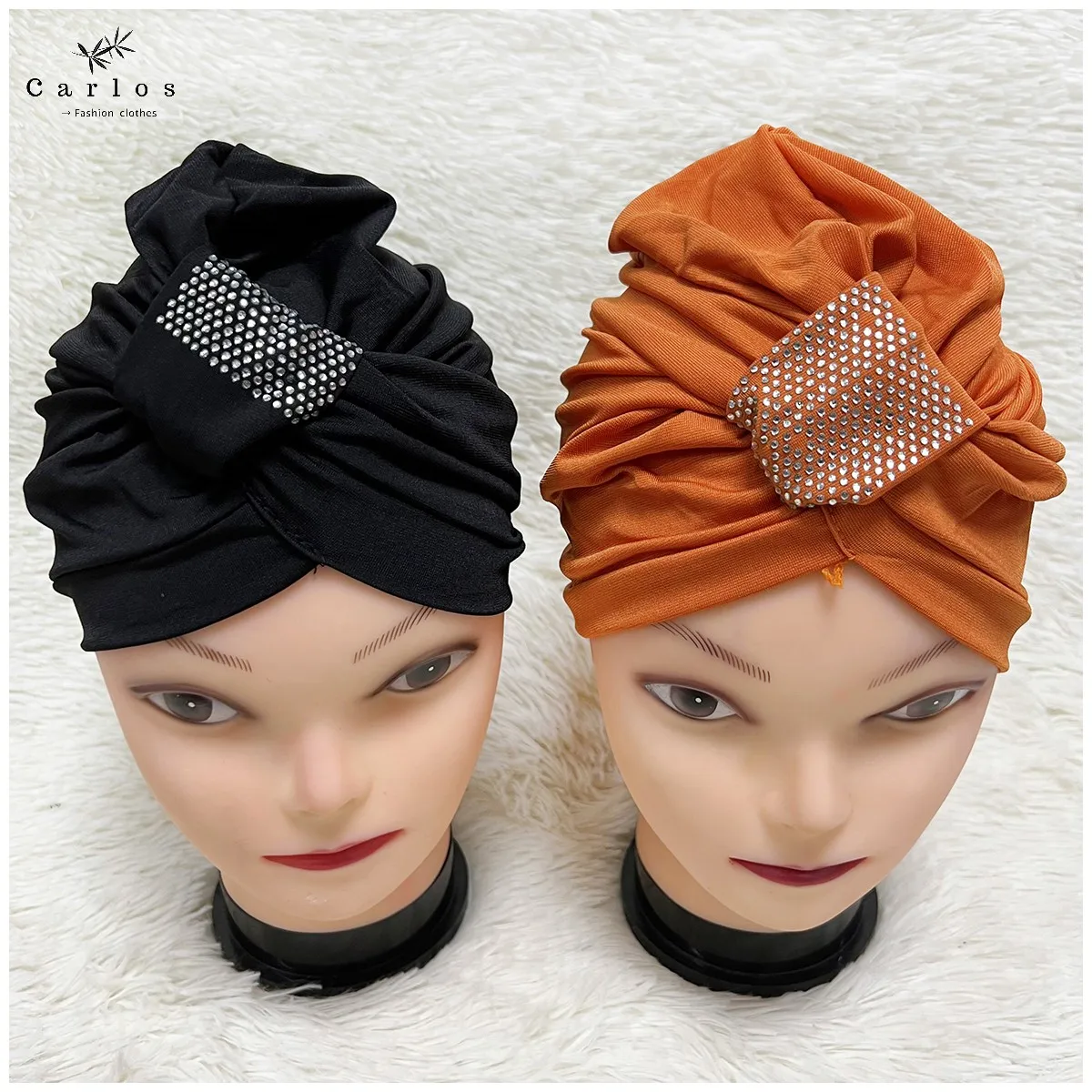 1 Dozen High Quality Newest Elegant Turban Hats Women Cap Beaded For India  Scarfs Head Wrap Headband Girl Hair Accessories Lady