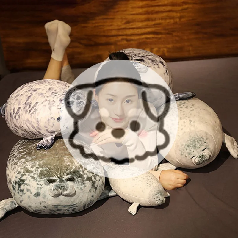 

Angry Blob Seal Pillow Chubby 3D Novelty Sea Lion Doll Plush Stuffed Toy Baby Sleeping Throw Pillow Gifts For Kids Girls