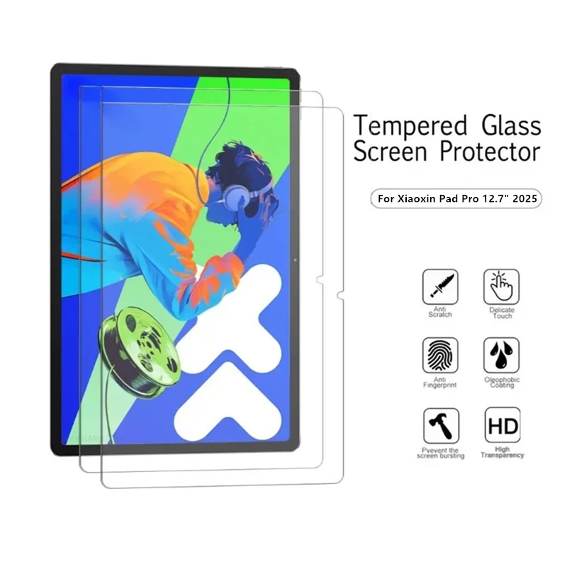 2PCS Tempered Glass Film For Lenovo Xiaoxin Pad Pro 12.7 inch 2025 HD Scratch Screen Protector TB373FU/TB375FC 12.7