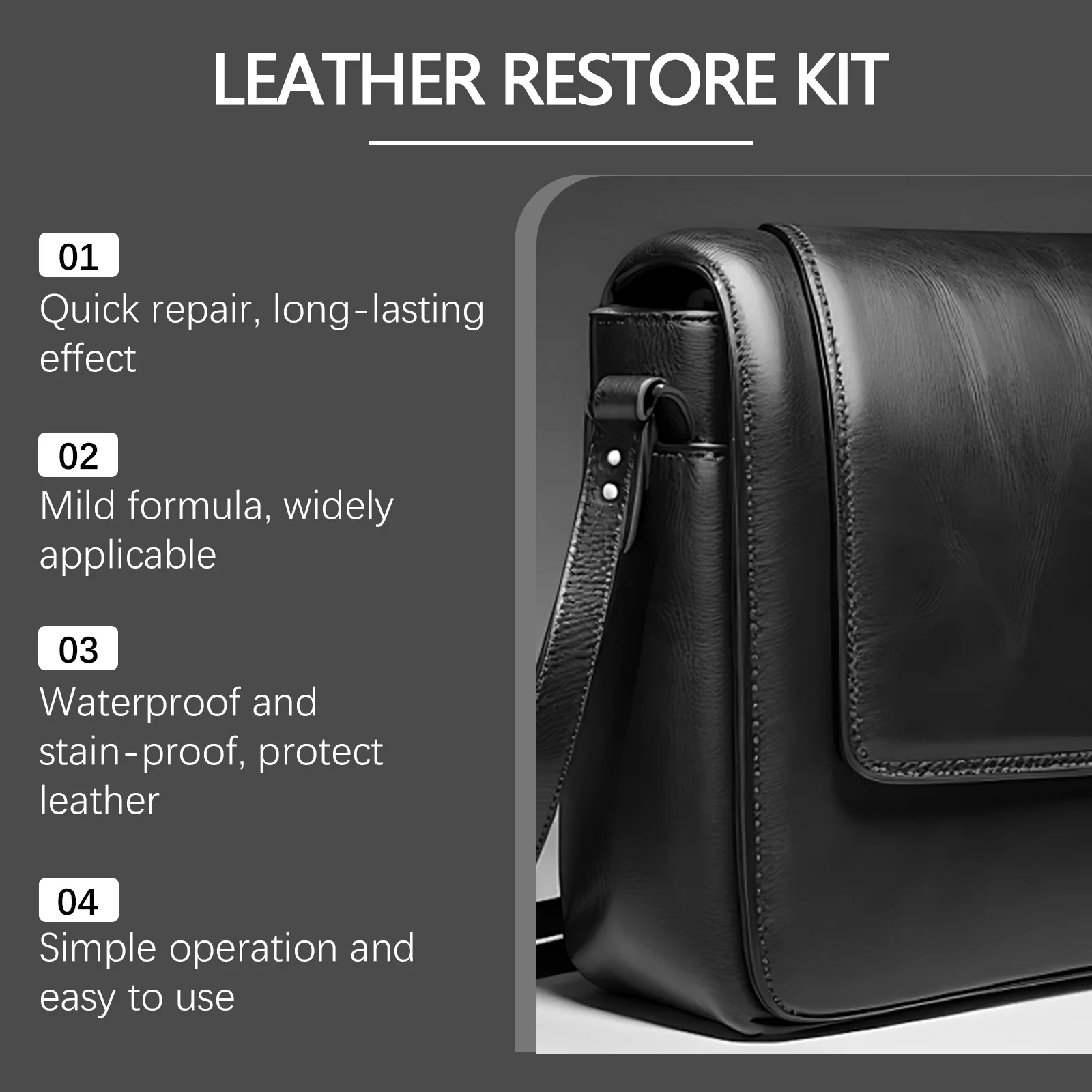 60ml Car Care Kit Liquid Leather Skin Refurbish Repair Tool Auto Seat Sofa Coats Holes Scratch Cracks Restoration Black