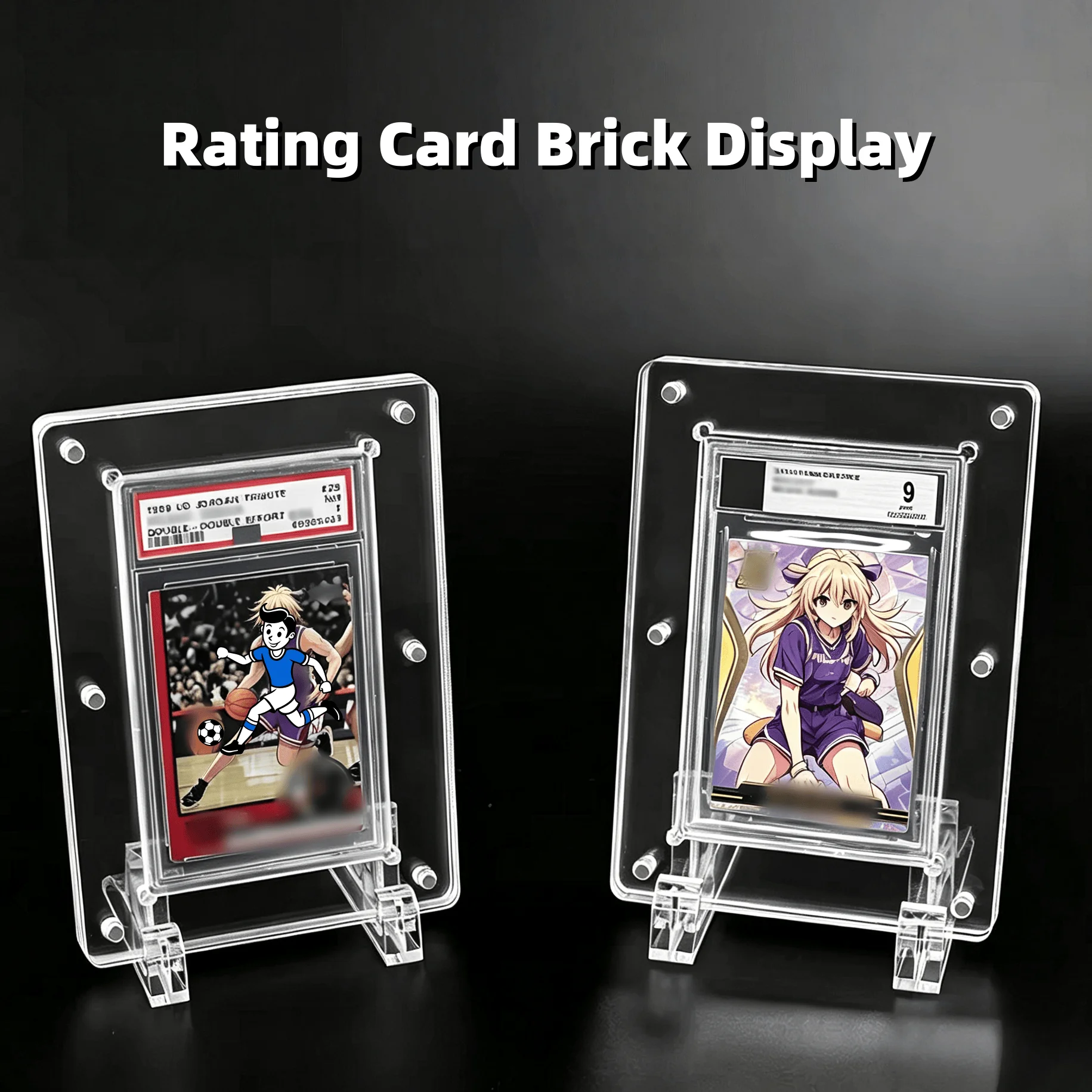 

Thickened Transparent Acrylic Card Brick Stand Pokemon Yu Gi Oh PTCG Rating Card Display Holder For Collection Without Cards